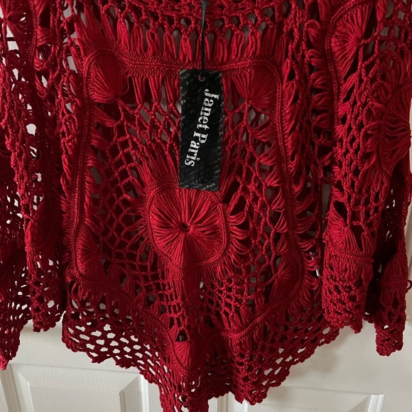 Janet Paris red sweater new M/L - Picture 3 of 3